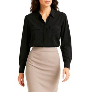 Joan Vass NY Long Sleeve Button Down Blouse